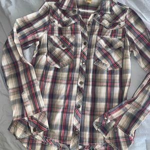 Plaid long sleeve top